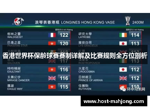 香港世界杯保龄球赛赛制详解及比赛规则全方位剖析 香港世界杯保龄球赛赛制详解及比赛规则全方位剖析